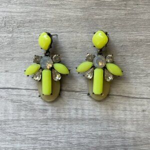 BaubleBar Neon Yellow and Crystal Earrings